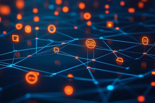 Abstract Network Visualization with Data Icons photo