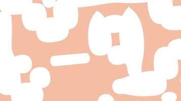 minimaliste abstrait modèle avec biologique blanc formes sur une pêche arrière-plan, moderne géométrique style video