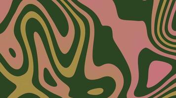 psichedelico animazione di ondulato linee, astratto retrò modello nel rosa, verde e giallo toni video