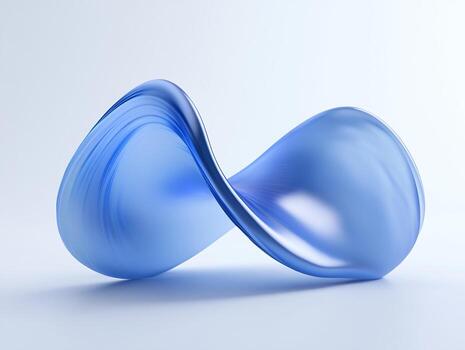 Digital Rendering of a Twisted, Light Blue Abstract Form photo