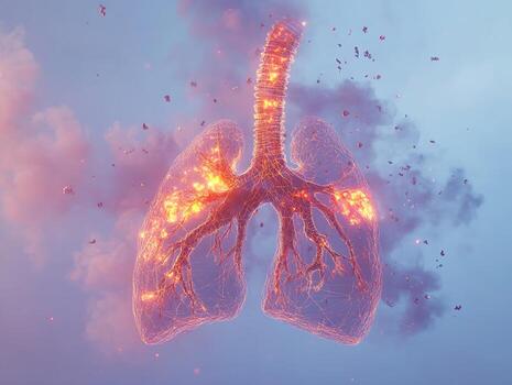 Digital Rendering of Lungs with Internal Illumination photo