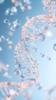 Three-Dimensional Rendering of DNA Helix with Translucent Spheres photo