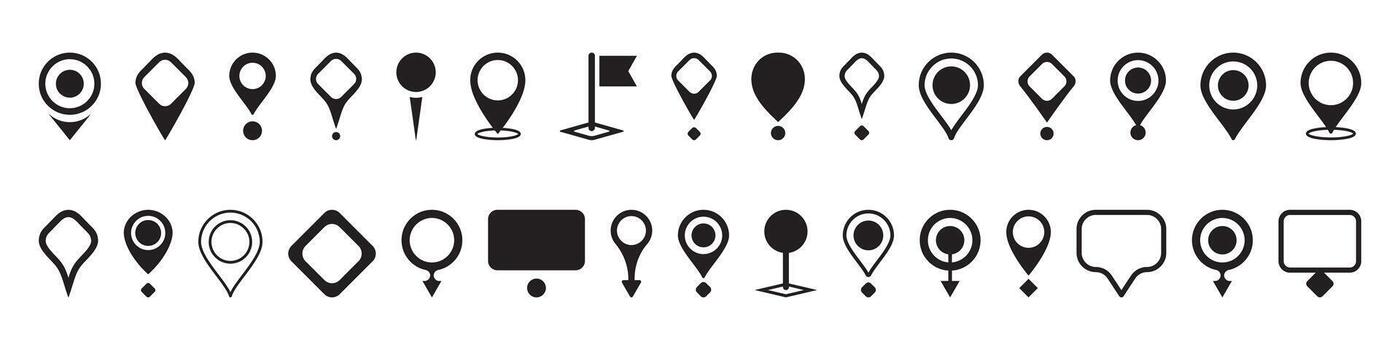 Web navigation pointers icon. Marker pin for marking location on map and directions of localization and deployment location for travel and search desired place vector