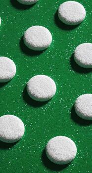 un verde superficie con blanco puntos en eso foto