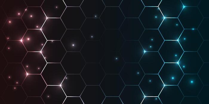 resumen oscuro hexágono antecedentes con espumoso partículas realista resumen bg con panal para biografía, médico, ciencia, tecnología. vector