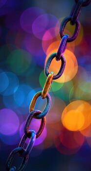 A colorful chain with a bright background photo