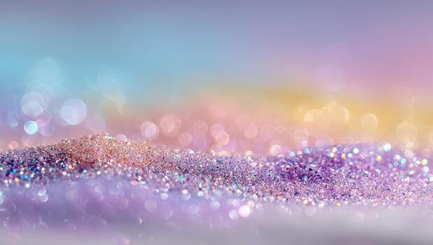 A close up of glitter on a colorful background photo