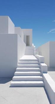 White steps leading to a white building photo