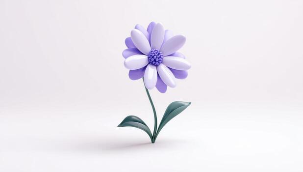 3d rendering of a purple flower on a white background photo