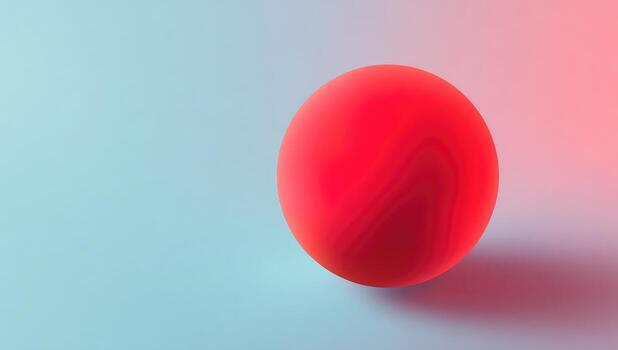 A red ball on a blue background photo