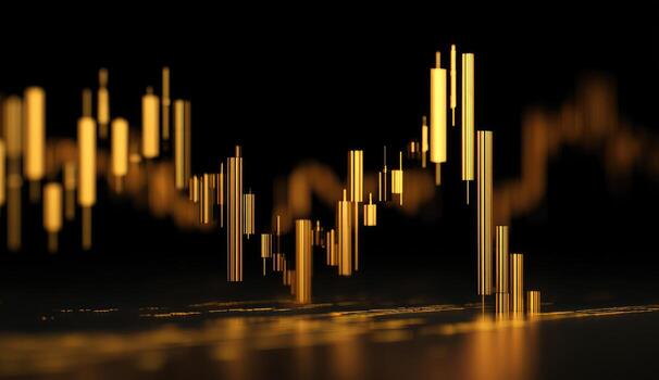 Golden bars on a black background photo