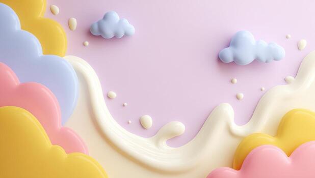 3d rendering of a colorful cloud background photo