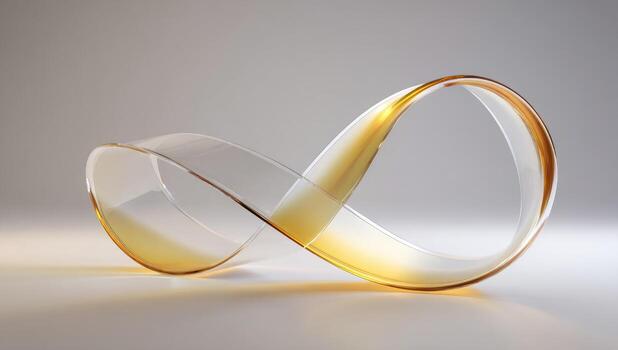 A glass sculpture with a curved shape photo