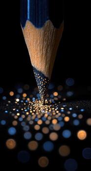 A pencil is being used to draw circles photo