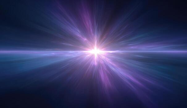 A bright star burst in the sky with a blue background photo