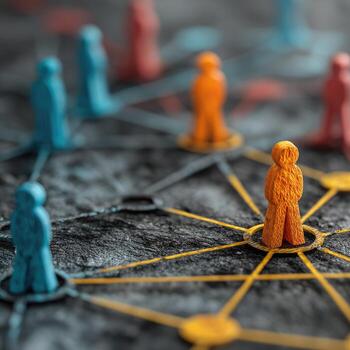 A group of people are connected to each other photo