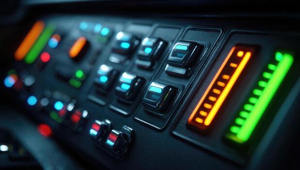 A close up of a control panel in a car photo