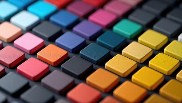 Colorful keys on a black surface photo