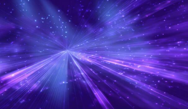 Space background with stars and light rays photo