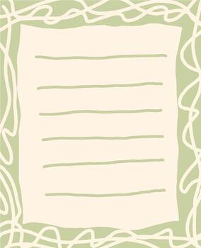 Nota papel con garabateado frontera vector