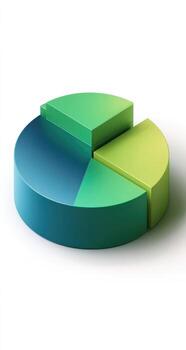 A pie chart with three sections photo