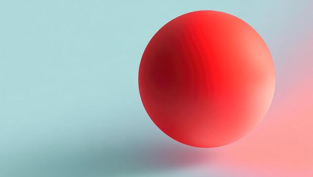 A red ball is floating in the air photo