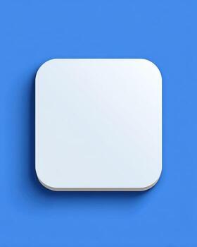 White square app icon on blue background photo