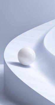 A white egg sitting on a curved surface photo