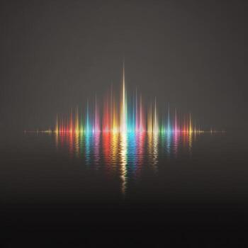 Sound wave background with rainbow colors photo