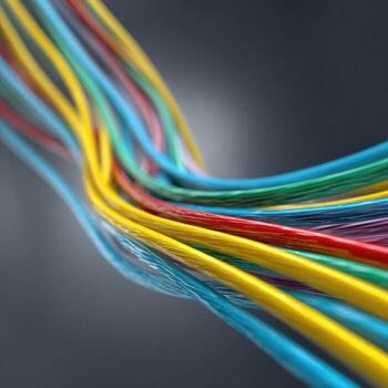 A close up of a bunch of colored wires photo