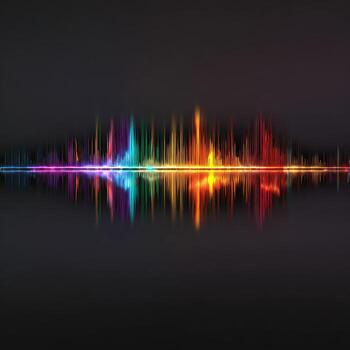 Sound waves on a black background photo
