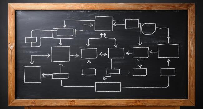 un pizarra con un diagrama dibujado en eso foto