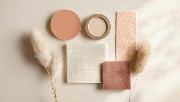 Various colors and shapes on a white surface photo