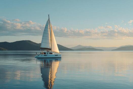 A sailboat floating in the water photo