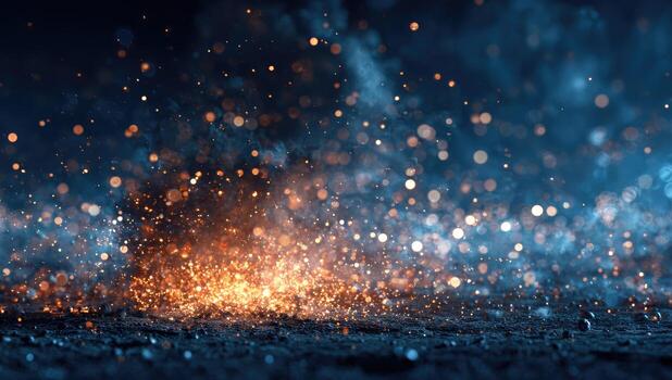 A close up of sparks flying from a metal surface photo