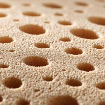 A close up of a piece of foam with holes photo