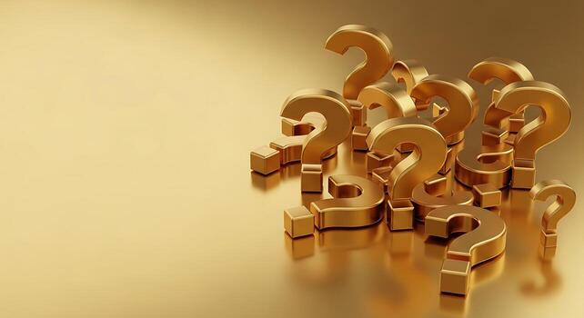 Golden Question Marks on Gold Surface Concepts of Uncertainty and Solution Finding photo