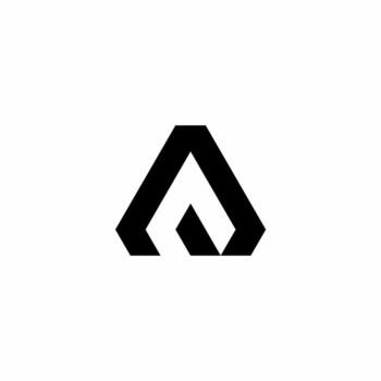 A sleek, futuristic geometric 'A' logo. Its solid, powerful design is ideal for cybersecurity, data analysis, or architectural design. vector