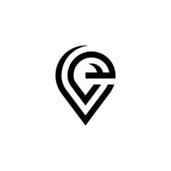 futurista 'mi' mapa alfiler logo. un ideal ajuste para comercio electrónico plataformas, entrega servicios, o basado en la ubicación aplicaciones vector