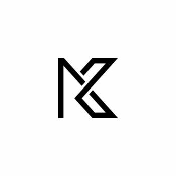 An elegant, dynamic KA or AK monogram. Represents strength and precision, suitable for security solutions or architectural design firms. vector
