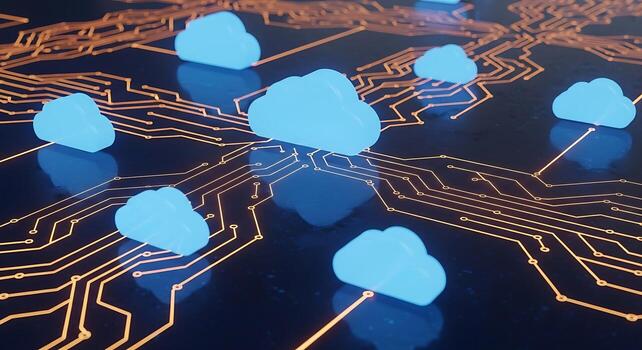 Cloud Computing Technology Concept Cloud Network and Data Storage photo