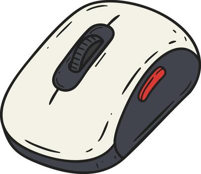 Computer Mouse Handheld Device for Digital Navigation and User Interface Control Technology Illustration vector