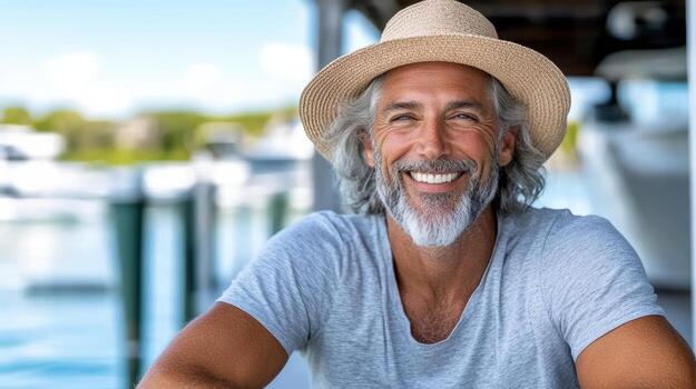 A man with a hat and a smile photo