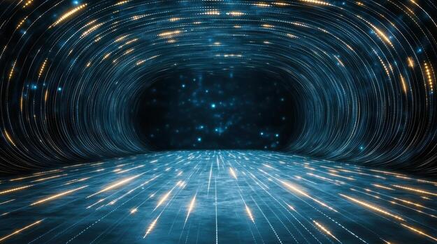 resumen túnel con ligero y estrellas foto