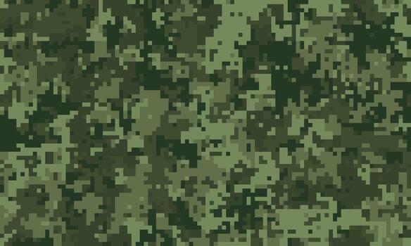 resumen digital camuflaje modelo. versátil verde pixelado textura ideal para antecedentes, textiles, o temática militar diseños ocultación y proteccion concepto. moderno, geométrico estilo. vector