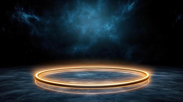 A glowing ring on a dark surface photo