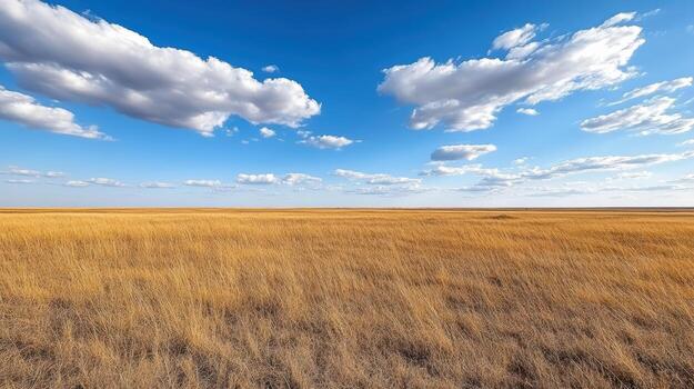 A large open field with tall grass and clouds photo
