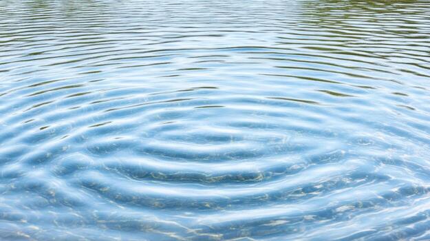 A circular pattern of water ripples in a lake photo