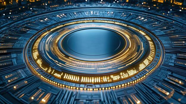 A futuristic futuristic space station with a circular design photo