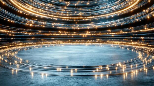 Abstract background with glowing lights and circles photo